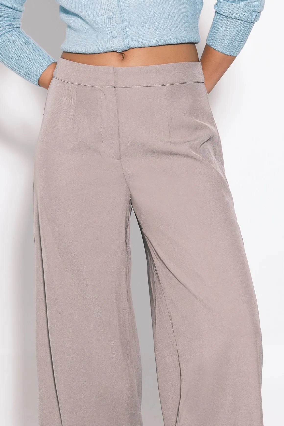 Pantalon tissé ajusté slim à jambe droite