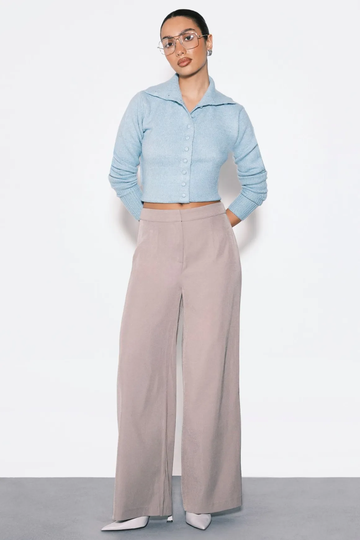Pantalon tissé ajusté slim à jambe droite