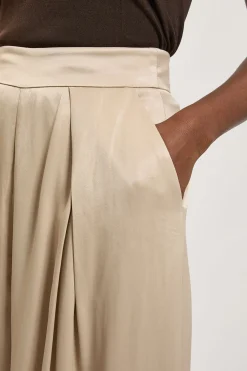 Pantalon Tissé En Viscose Satinée