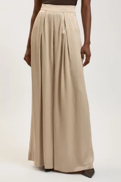 Pantalon Tissé En Viscose Satinée