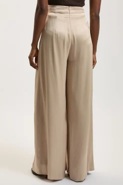 Pantalon Tissé En Viscose Satinée