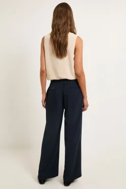 Pantalon Tissé À Jambe Large