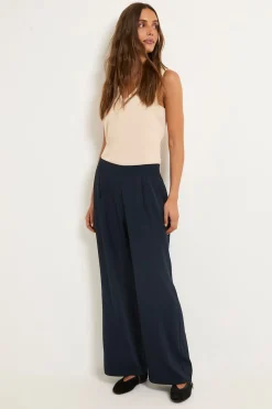 Pantalon Tissé À Jambe Large