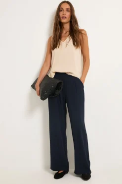 Pantalon Tissé À Jambe Large
