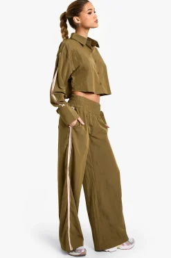 boohoo Pantalon tissé à jambes larges avec bande latérale<Femme Pantalons