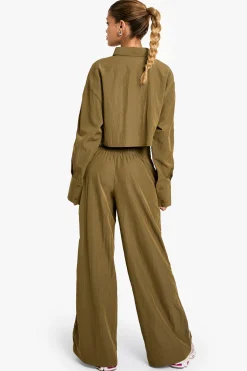 boohoo Pantalon tissé à jambes larges avec bande latérale<Femme Pantalons