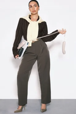 Pantalon tissé à jambe tonneau sur mesure