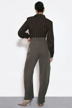 Pantalon tissé à jambe tonneau sur mesure