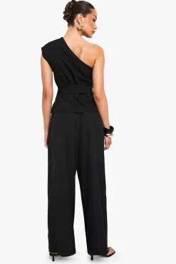 Pantalon tissé martelé à jambes extrêmement larges
