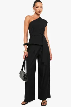 Pantalon tissé martelé à jambes extrêmement larges