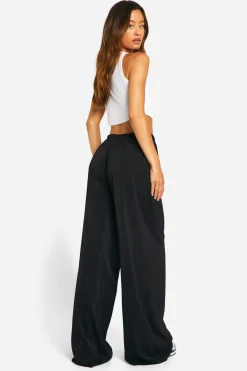 Pantalon tissé pour grandes tailles à jambes larges