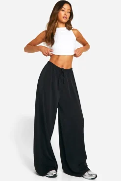 Pantalon tissé pour grandes tailles à jambes larges