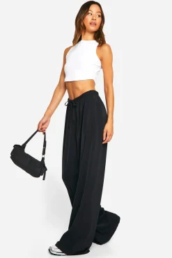 Pantalon tissé pour grandes tailles à jambes larges