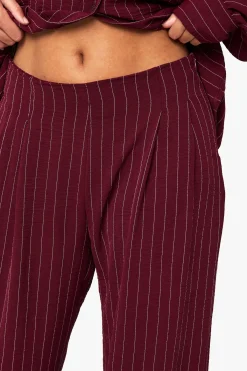 boohoo Pantalon tissé à rayures, plissé, à jambe large<Femme Pantalons|Looks De Rentrée