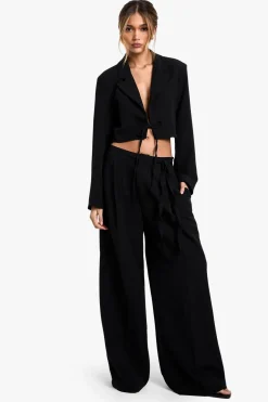 Pantalon tissé sur mesure à jambe large