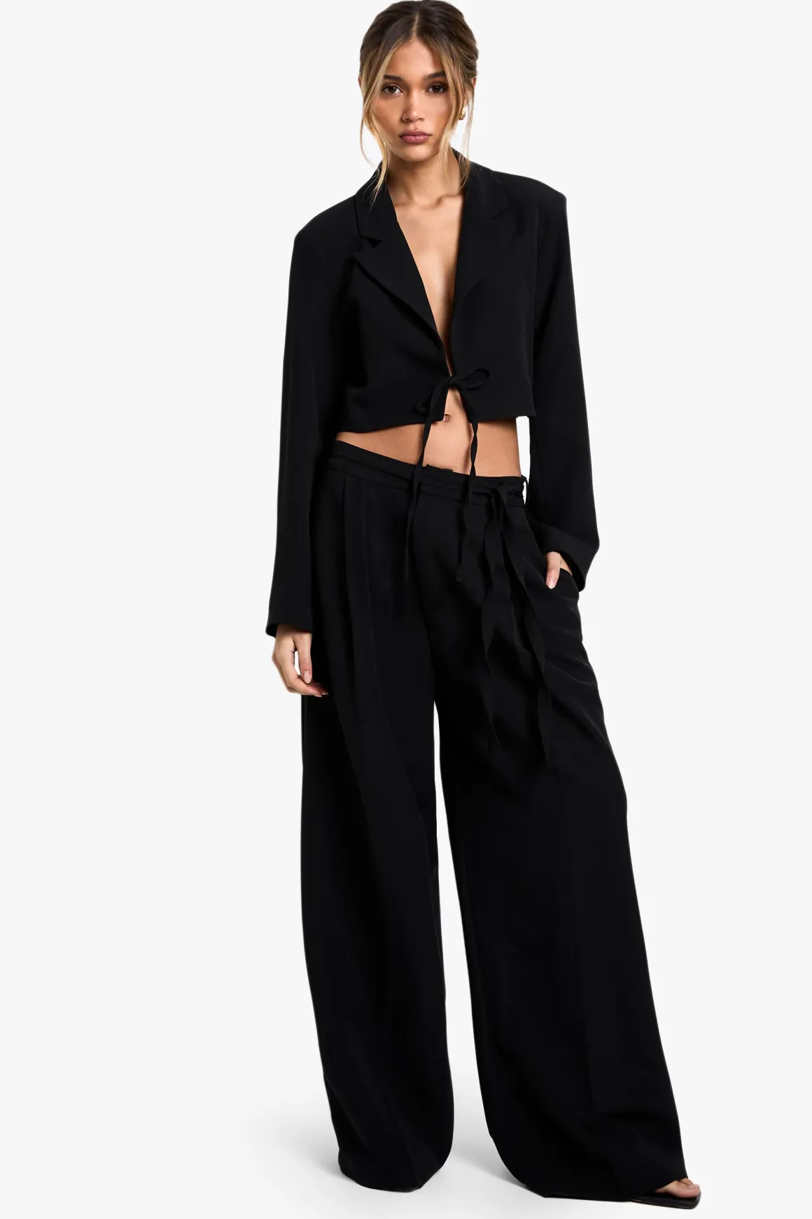 Pantalon tissé sur mesure à jambe large
