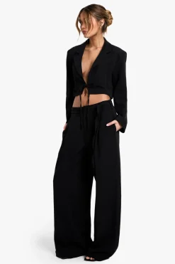Pantalon tissé sur mesure à jambe large