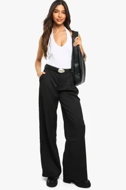 boohoo Pantalon tissé tailleur à jambe droite<Femme Pantalons|Tailleurs