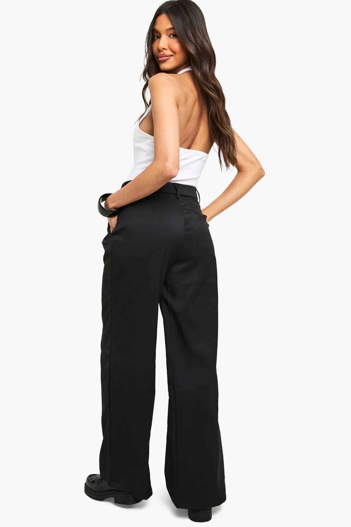 boohoo Pantalon tissé tailleur à jambe droite<Femme Pantalons|Tailleurs