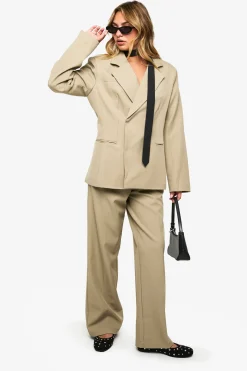 Pantalon tissé texturé sur mesure à jambe droite