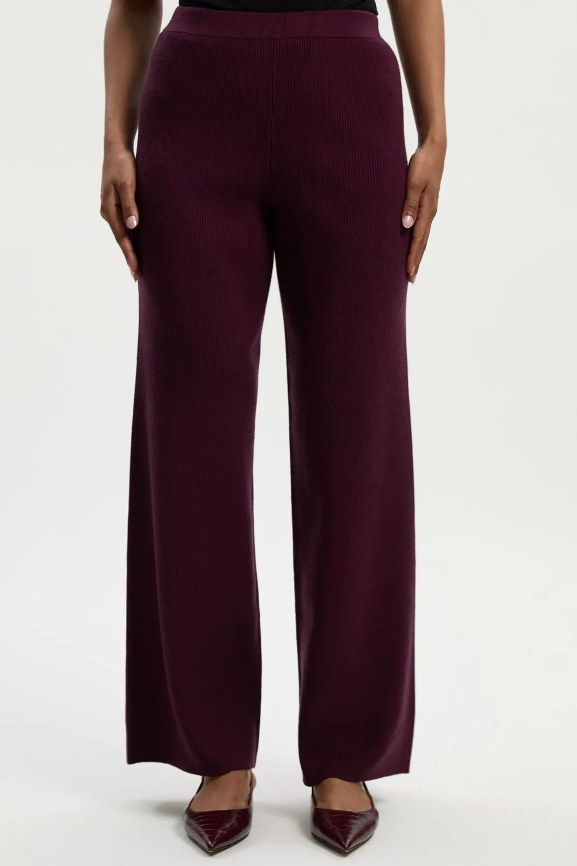 Pantalon Tricoté Côtelé Décontracté