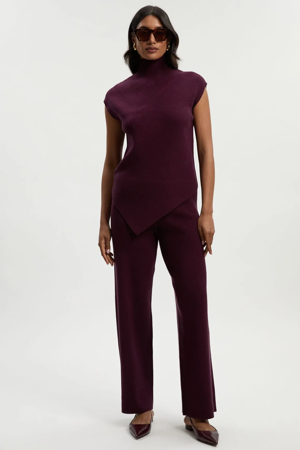 Pantalon Tricoté Côtelé Décontracté