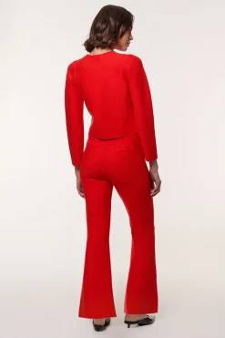 Pantalon tricoté évasé