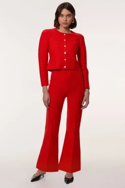 Pantalon tricoté évasé