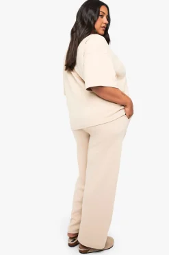 Pantalon ultra doux à jambes larges et taille élastiquée