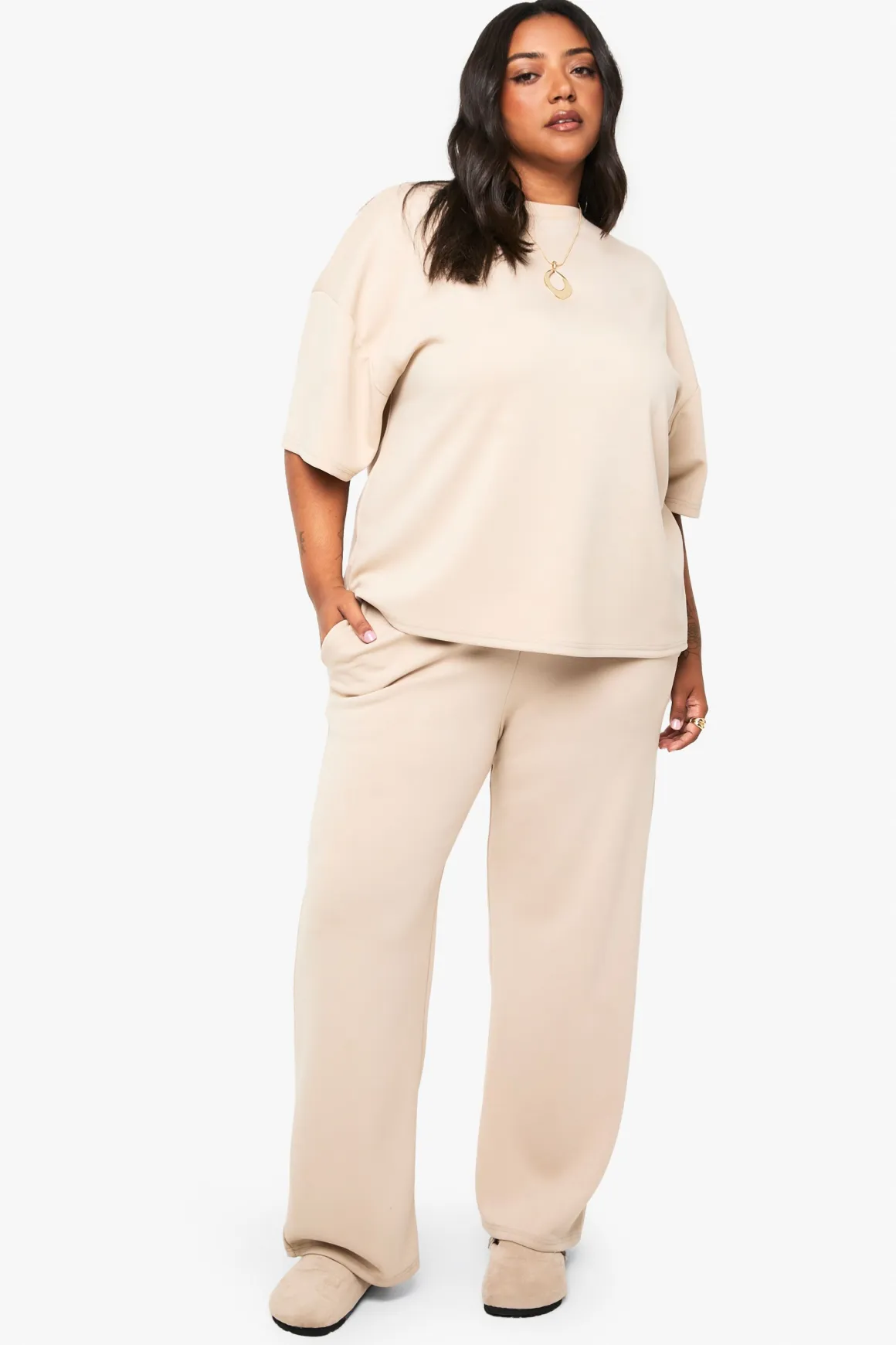 Pantalon ultra doux à jambes larges et taille élastiquée