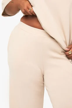 Pantalon ultra doux à jambes larges et taille élastiquée