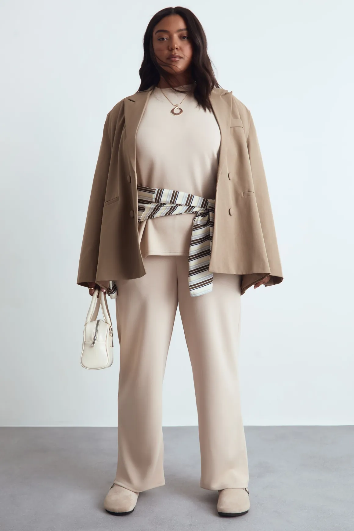 Pantalon ultra doux à jambes larges et taille élastiquée
