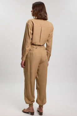 Pantalon Utilitaire En Sergé De Cupro Tissé
