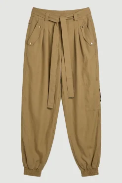 Pantalon Utilitaire En Sergé De Cupro Tissé