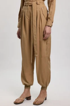 Pantalon Utilitaire En Sergé De Cupro Tissé