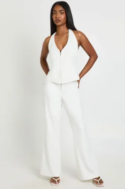 Pantalon Évasé Ajusté Avec Détail Zippé