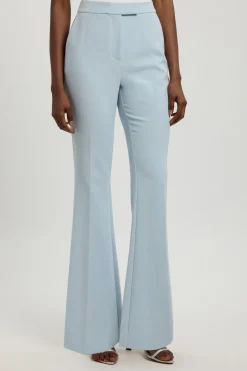 Pantalon Évasé Ajusté En Tissu Stretch Compact
