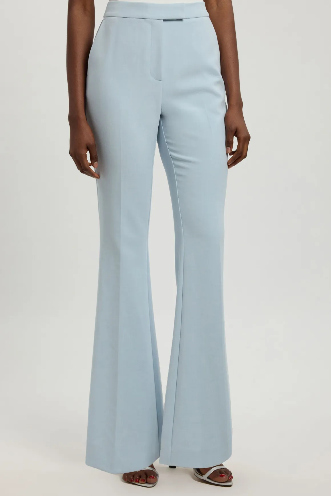 Pantalon Évasé Ajusté En Tissu Stretch Compact