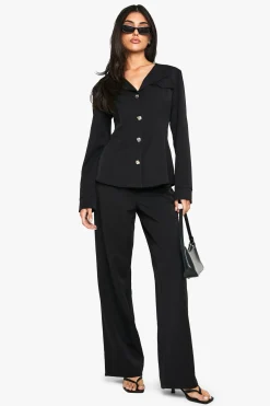 boohoo Pantalon Évasé Ajusté Et Structuré<Femme Pantalons|Tailleurs