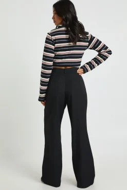 Pantalon Évasé Ajusté Petite Boohoo Basics