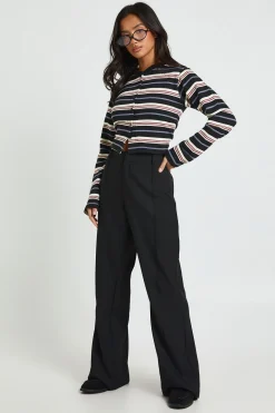 Pantalon Évasé Ajusté Petite Boohoo Basics