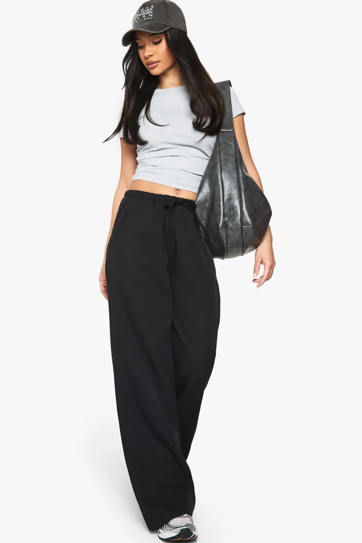 Pantalon évasé à cordon tissé
