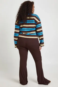 Pantalon Évasé Côtelé Boohoo Basics Plus