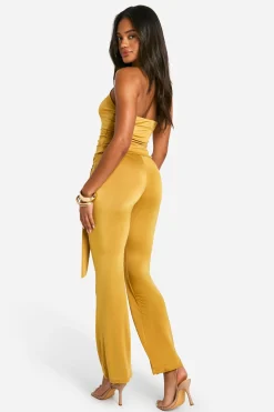Pantalon Évasé À Détail Drapé
