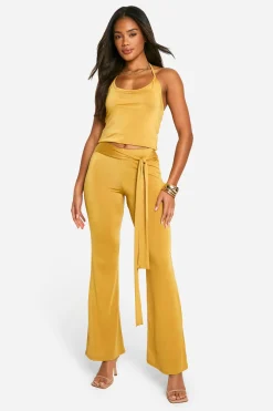 Pantalon Évasé À Détail Drapé