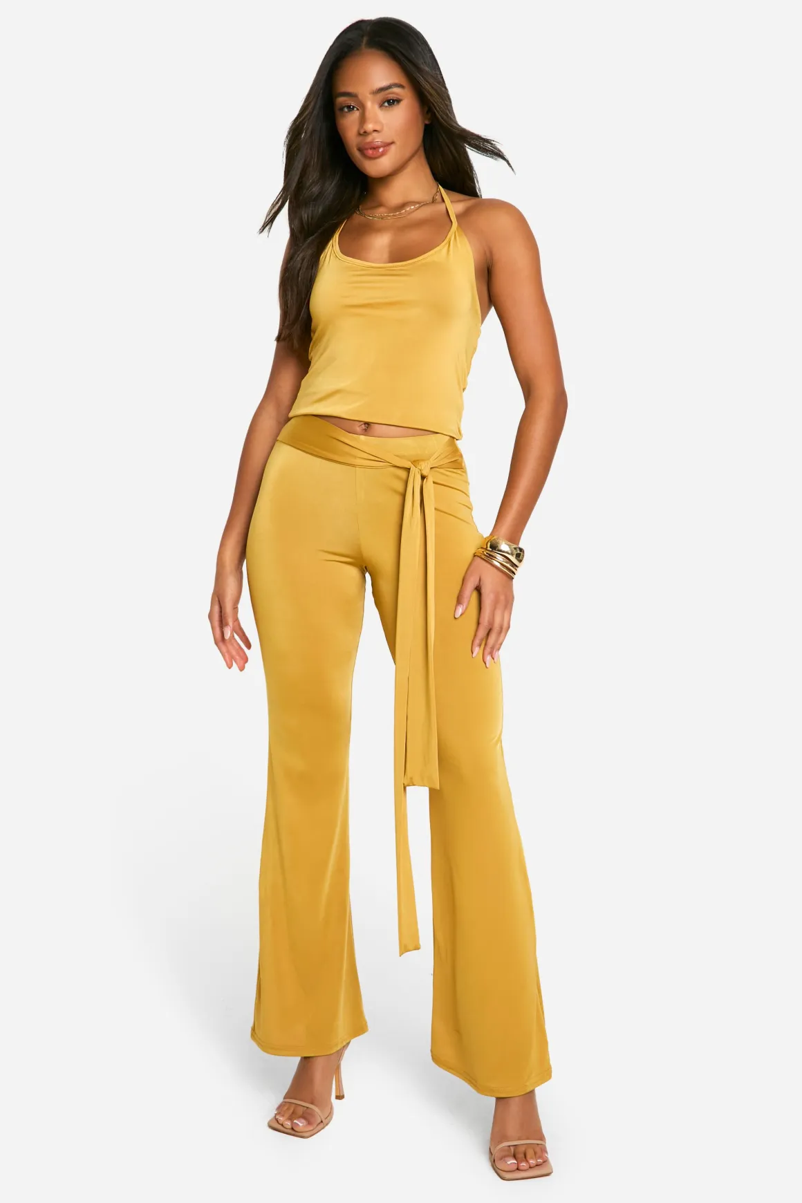 Pantalon Évasé À Détail Drapé