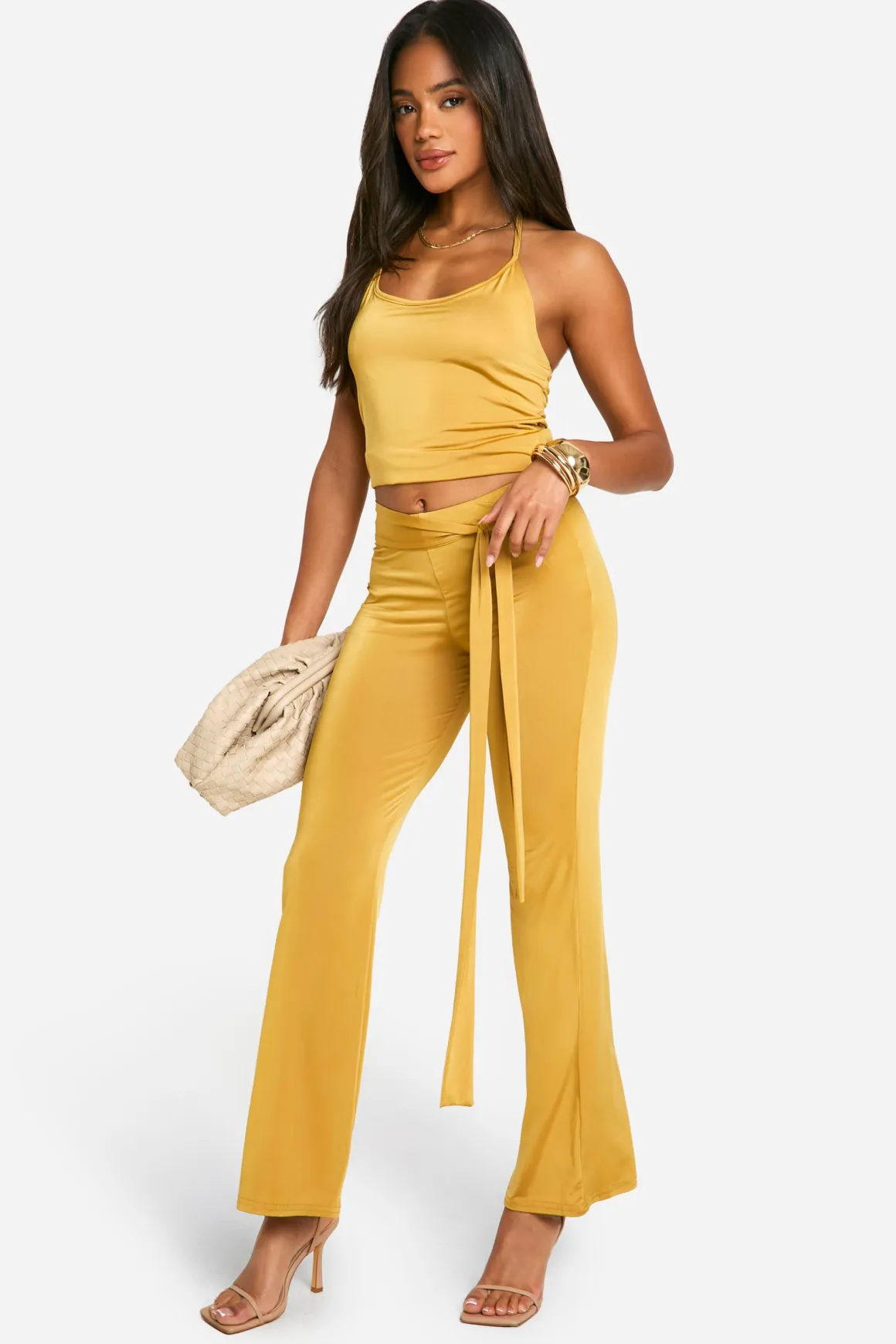 Pantalon Évasé À Détail Drapé