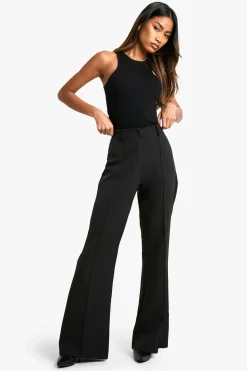 boohoo Pantalon évasé à détails de couture tissée<Femme Pantalons