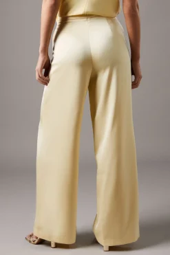 Pantalon Évasé en Satin