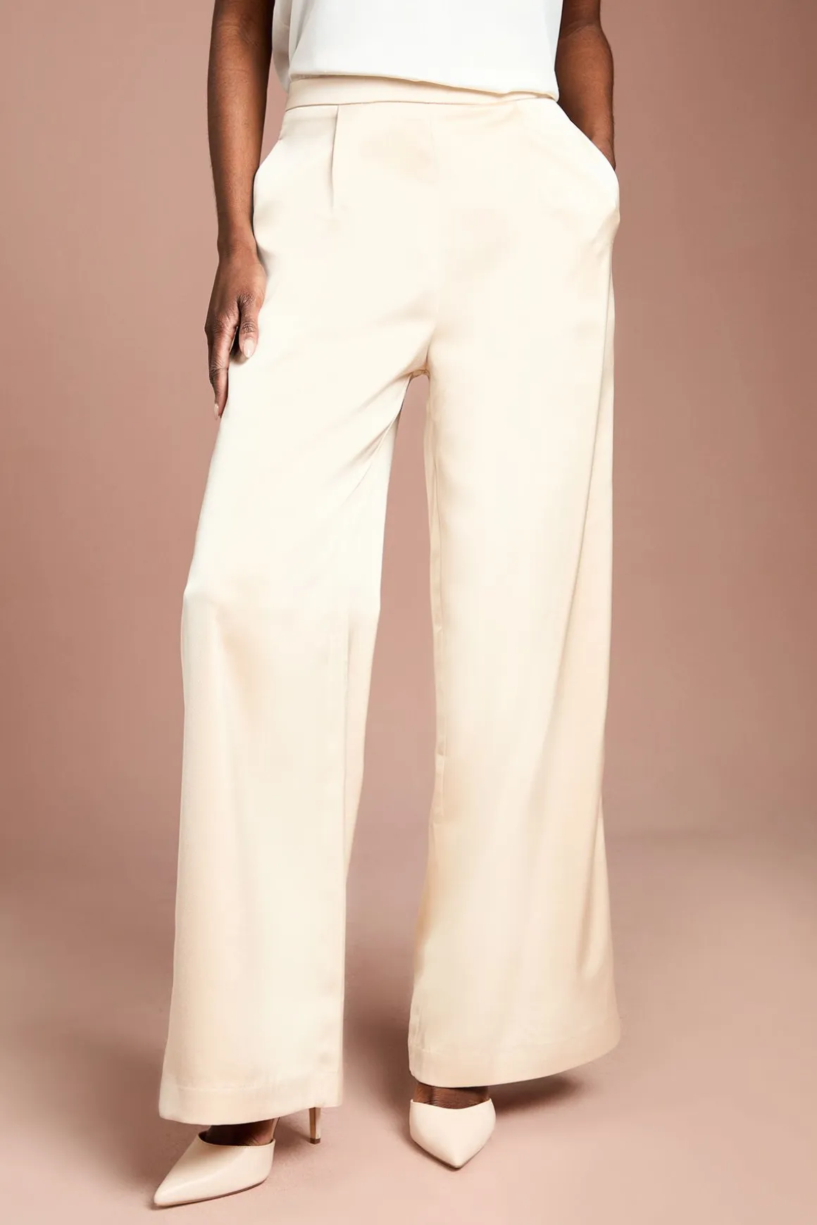 Pantalon Évasé en Satin